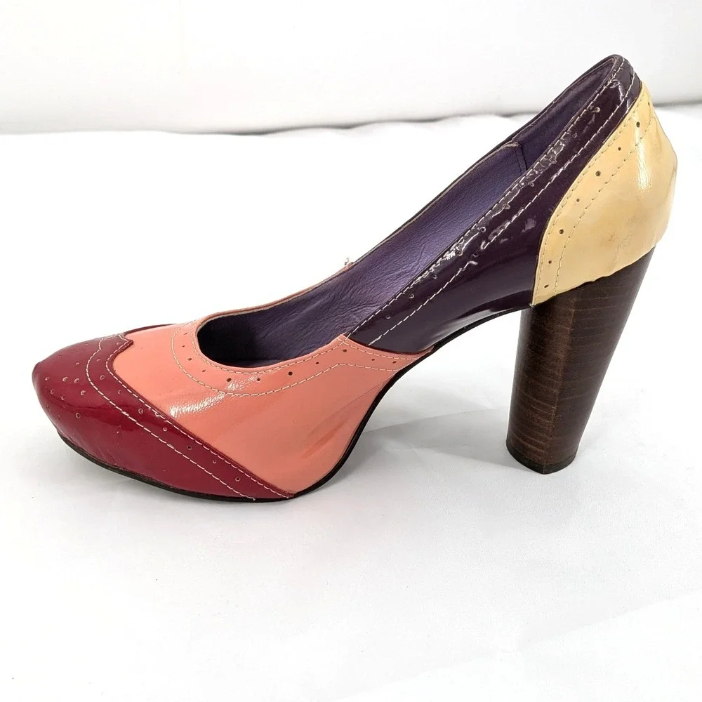 Jeffrey‎ Campbell Colorblock Platform Heels Patent Leather Pumps Size 8